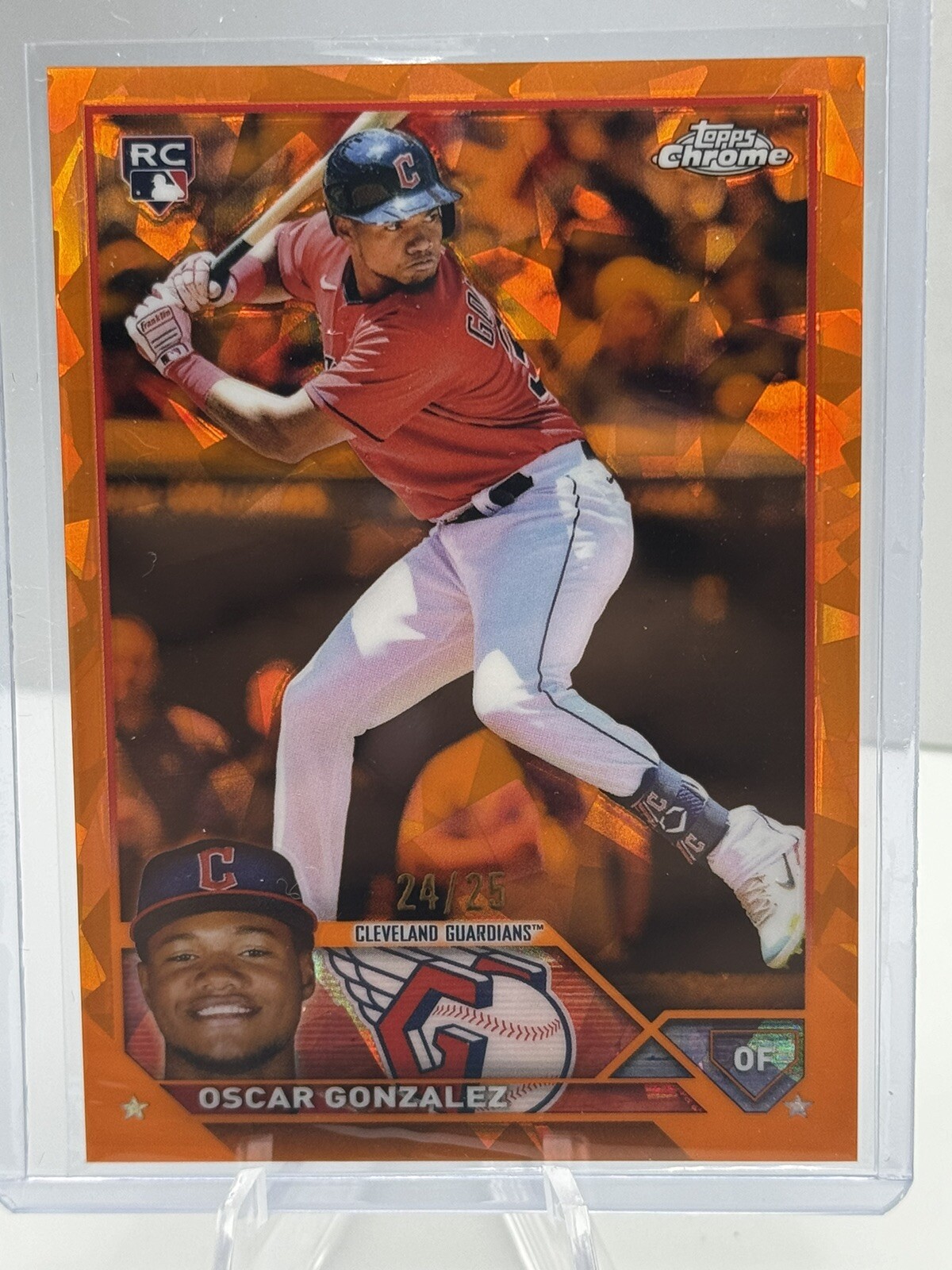 2023 Topps Chrome Sapphire Orange Oscar Gonzalez Rookie 24/25 Cleveland SSP