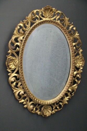 Antique gold giltwood Rococo mirror shell acanthus carving 18th/19th century - Picture 7 of 12
