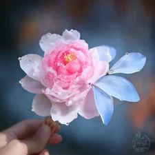 Chinese Peony Flower Hairpin Women Hanfu Cheongsam Hair Stick Accessories Gift