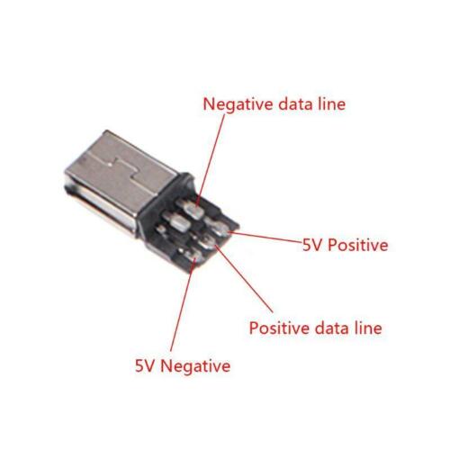 10Sets DIY Mini USB 2.0 5PIN Plug Socket With Plastic Cover With Tail Connector  - Picture 1 of 7
