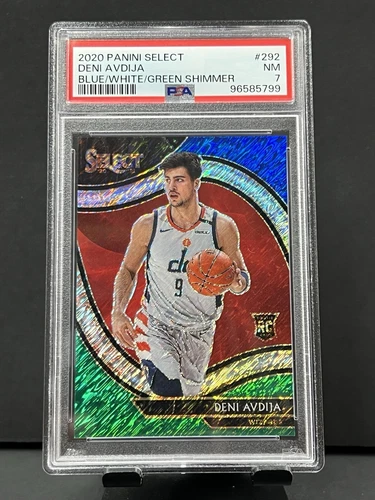 2020-21 Select DENI AVDIJA #’d/10 BLUE WHITE GREEN SHIMMER COURTSIDE SSP PSA 7
