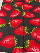 Strawberry Print Cotton Fat Quarter Fabric 18x22" Quilting Crafts