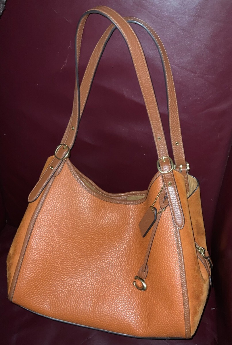 COACH Lori Shoulder Bag in Brass Canyon Mixed Suede Leather COACH Lori Shoulder Bag in Brass Canyon Mixed Suede Leather