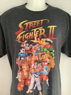 Official Street Fighter 2 II Capcom Videogames MENS Grey T-Shirt