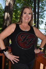 Foo Fighters  rhinestone bling  shirt or tank XS S M L XL XXL 1X 2X 3X 4X 5X