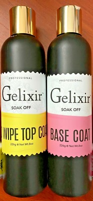 Gelixir Soak Off Gel - Base & Top Coat Refill 8 oz