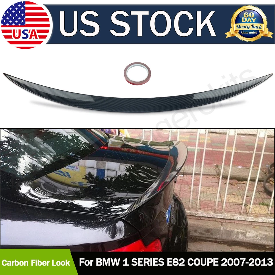 For 2007-2013 BMW E82 125i 135i 1M MP Style Real Carbon Look Trunk Spoiler Wing - Image 2 of 4