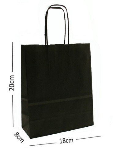 Negro Fiesta De Cumpleaños Bolsas De Regalo-Papel Kraft botín Bolsa De  Regalo Con Asas * | eBay
