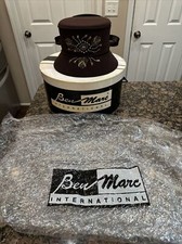 Vintage Brown Bow Ben Marc International Beaded Women’s Hat Derby Church Box