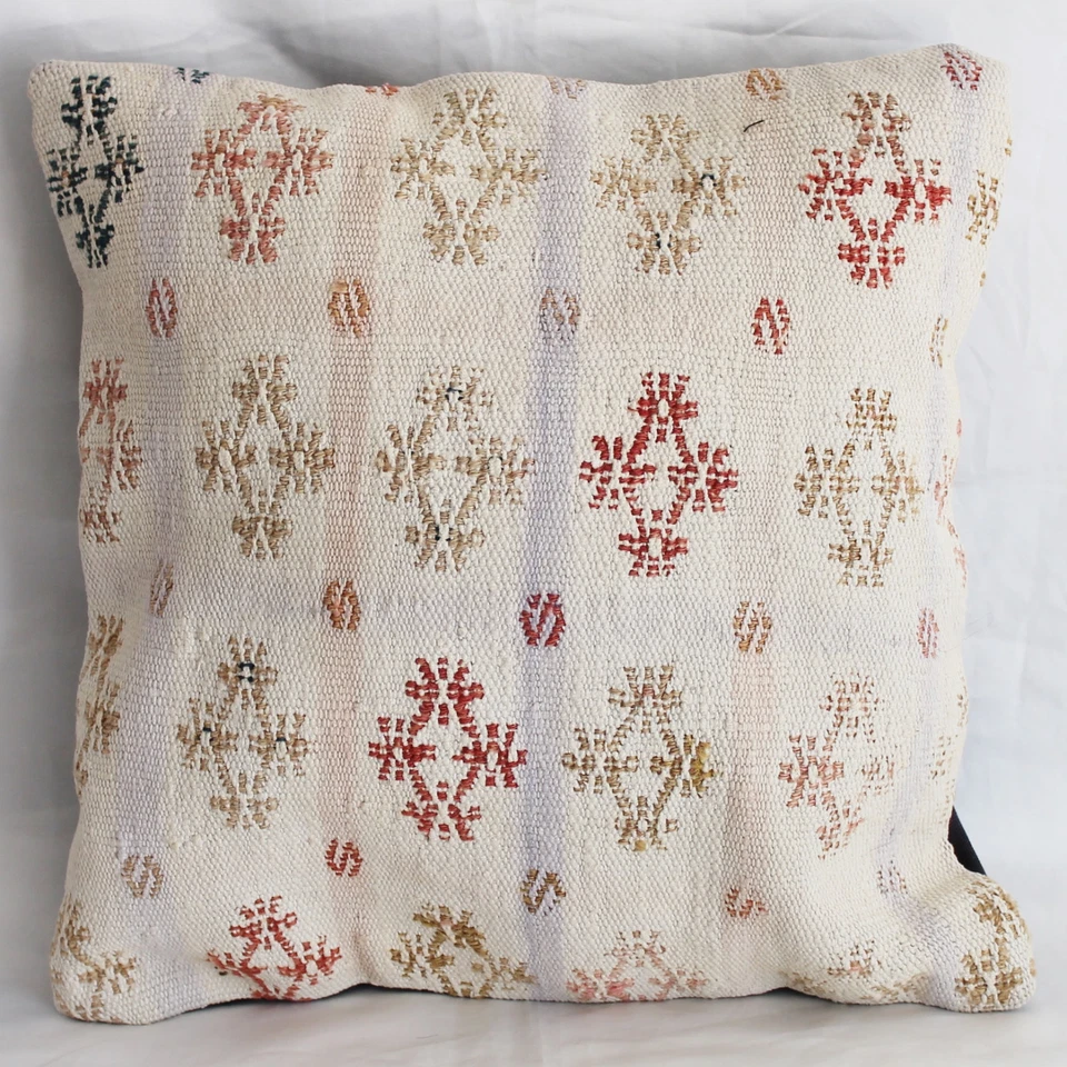 Taie d'oreiller en kilim turc housse de coussin 16 x 16 pouces nomade vintage... - Photo 1/3