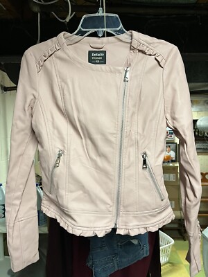 DeFacto Pink Faux Leather Jacket Size XS 