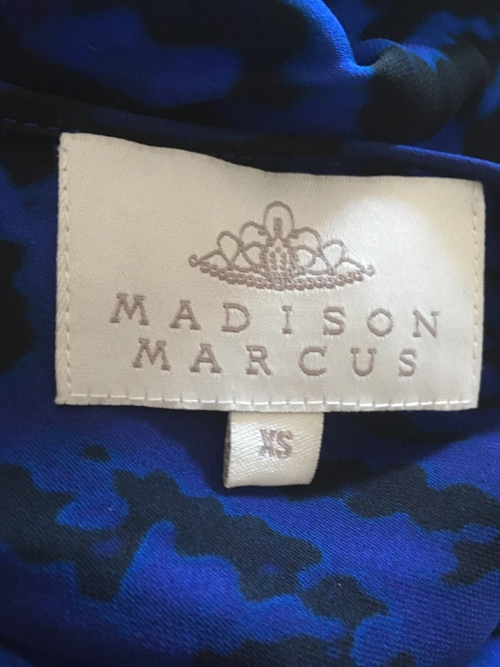 Corbata trasera túnica de seda azul Madison Marcus XS en muy buen estado Foto 3 de 3