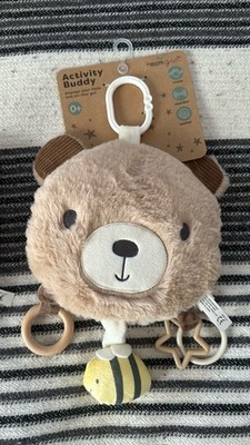 dreamgro Activity Buddy Plush Bear Baby Toy with Rings and Bee