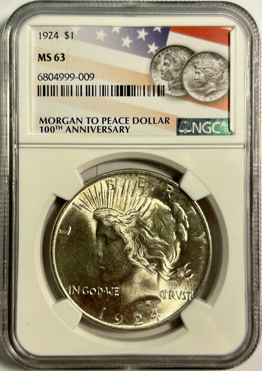 Uncirculated Silver 1924 Year Peace Dollars (1921-1935) for sale
