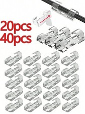 20/40PCS Adhesive Cable Clips Wire Organiser Cord Holder Desk Tidy UK