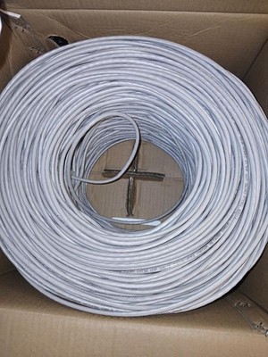 CAT6 Ethernet Cable 1000FT 23AWG CCA Network Solid Bulk Wire, Pull Box, White