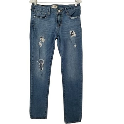 Bullhead Skinny Women's Distressed Medium Wash Denim Blue Jeans Size 11 Junior