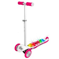 Image of Ozbozz Light Up Burst 3 Wheel Scooter - Pink & White