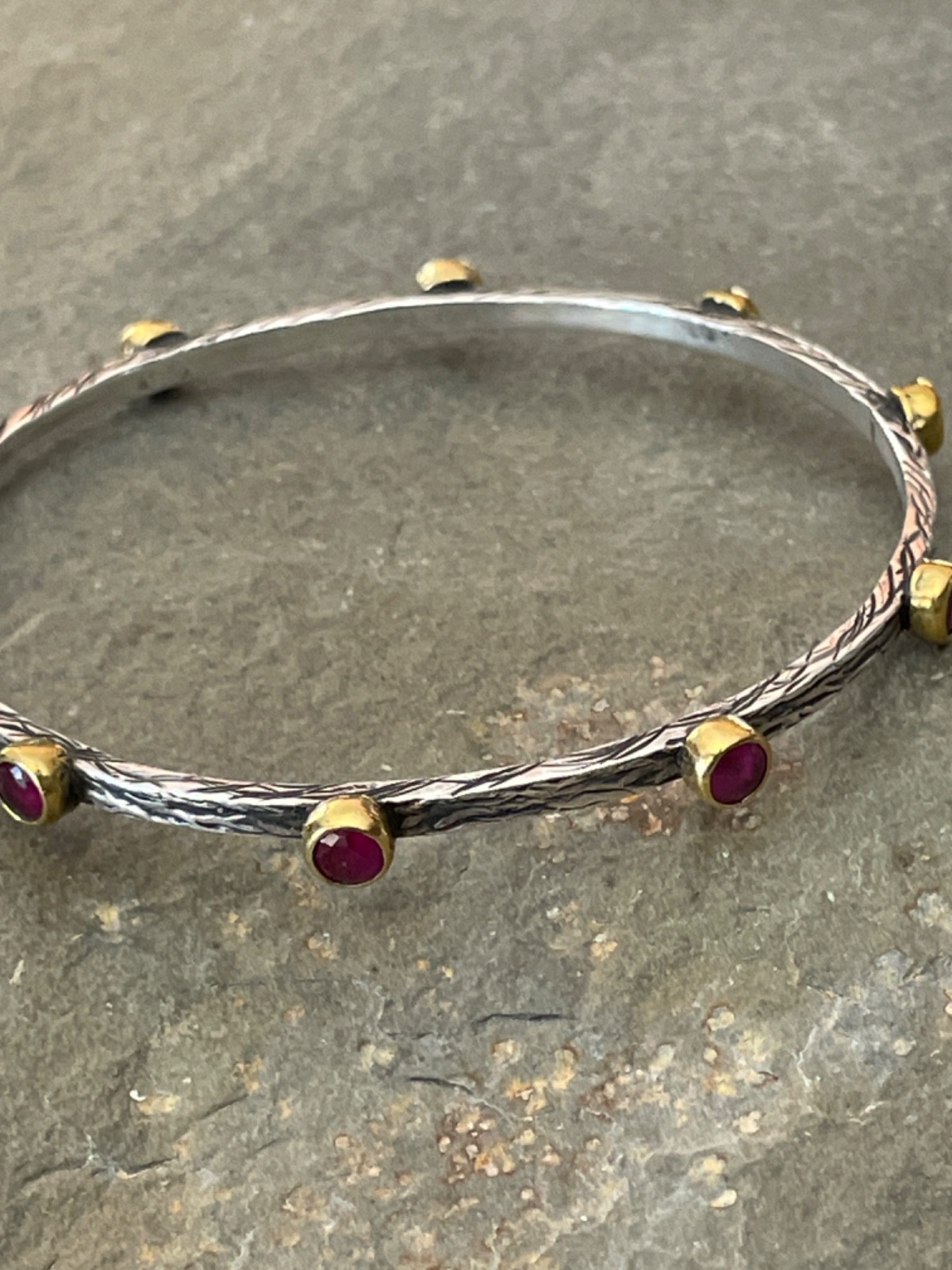 Bora Ruby Bangle Bracelet with Sterling Silver an… - image 4