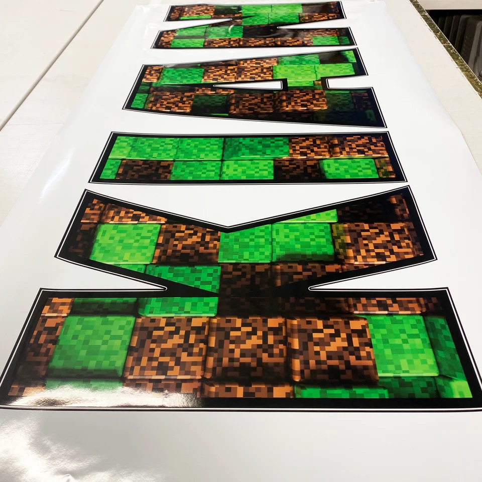 Kids Personalised Name Sticker MINE Bedroom Wall Decal MINING CRAFT Boys Girls - Image 3 of 4