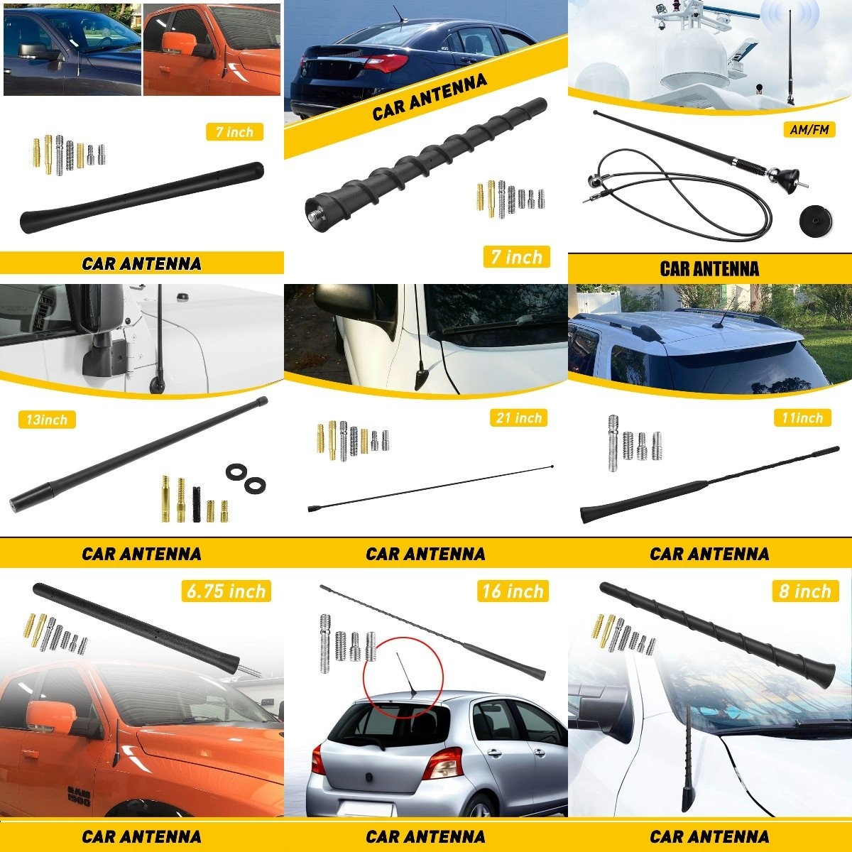 8"/11"/16"/21" Antenna Stereo FM/AM Aerial Radio Super Signal Booster Antenna N