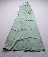 Azazie Girl's Junior Mika A-Line Pleated Satin Dress EH6 Matcha Size J8 NWT
