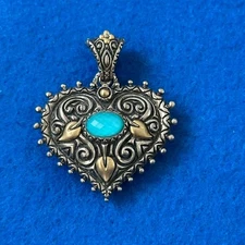 Barbara Bixby Sterling & 18K Turquoise Paradise Found Heart Enhancer Pendant