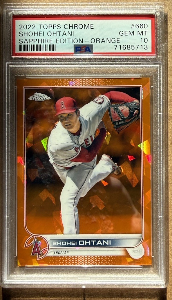 2022 Topps Chrome Shohei Ohtani Sapphire Edition Orange /25 PSA 10 Gem Mint #660