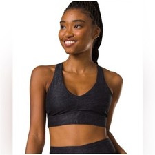 Prana Layna Black Sandblast Sports Bra Size S NO PADS