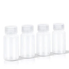 DEMORA 2 oz Small Plastic Bottles with Caps, Airtight Refillable Wide Mouth T...