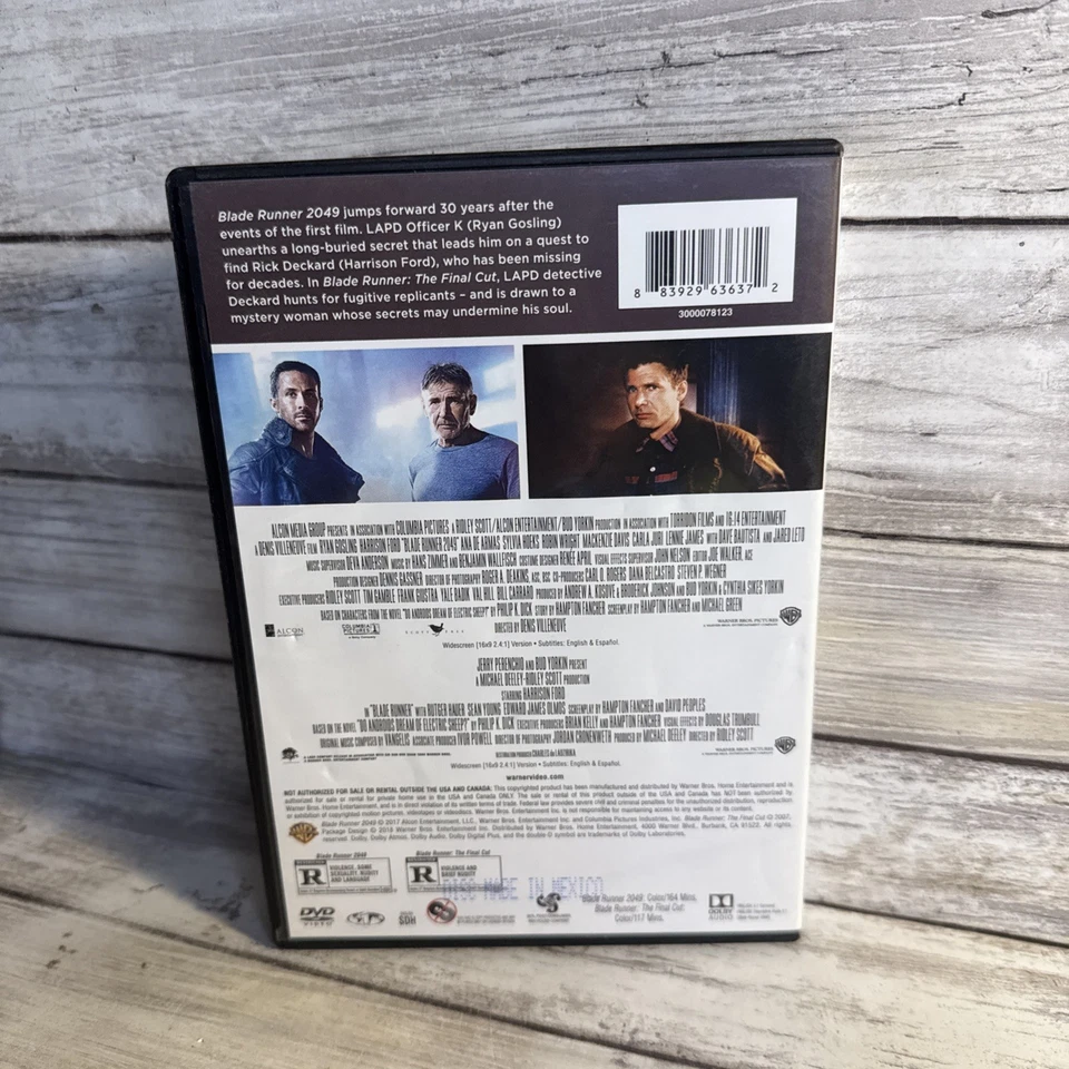 Blade Runner The Final Cut / Blade Runner 2049 (DVD) 2-Film Ships Free Like New - Image 4 of 4