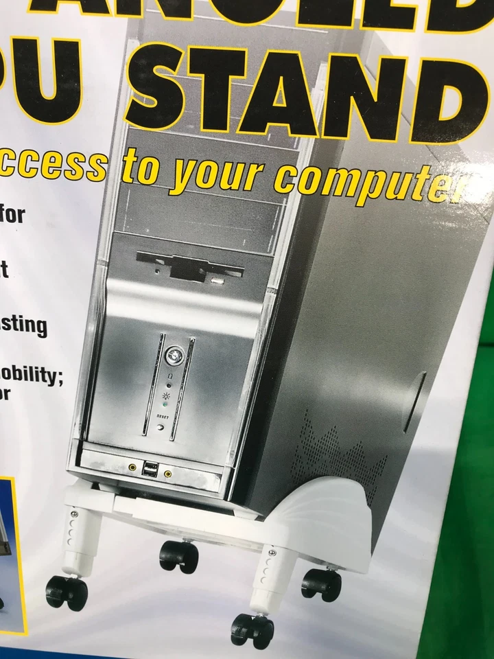 Kantek CS250B ANGLED CPU ROLLING/SWIVEL ADJUSTABLE STAND/BLACK NIB - Image 2 of 4