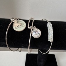 ALEX AND ANI Silver Charm Bangle Bracelets
