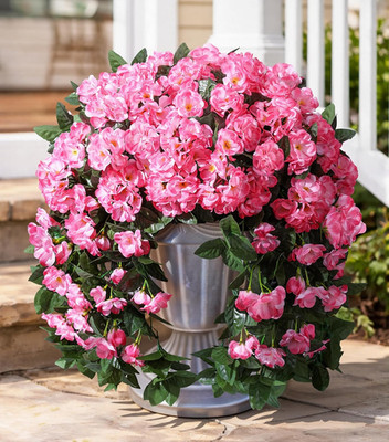 Artificial Fake Flowers Geraniums for Outdoors Spring Decor, 2 PCS Faux Hanging 