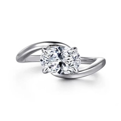 Dimaond 18K White Gold Mother's Day Solitaire Anniversary Best Friend Gift Ring