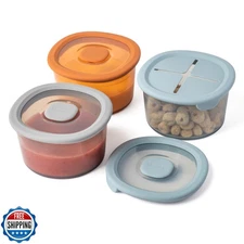 Moonkie Silicone Snack Containers for Kids | 8 oz Baby Food Storage Container