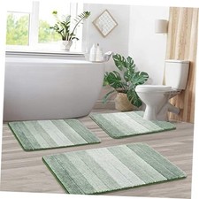 3 Pcs Ombre Bath Mat Set for Bathroom, Non Slip Ultra Soft and Thick Water