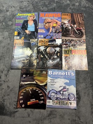 Motorcycle Magazine Lot Of 8 Harley HOG Jammers Hawgs Barnetts Biker Parties