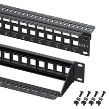 1U Rackmount or Wall Mount 24 Port Keystone Patch Panel Cable Management Matters