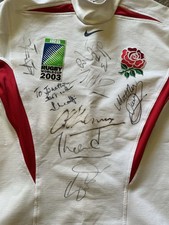 Authentic 2003 England Rugby word cup signed shirt player version