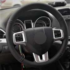 Alcantara Steering Wheel Cover Genuine Leather Wrap for DODGE GRAND CARAVAN