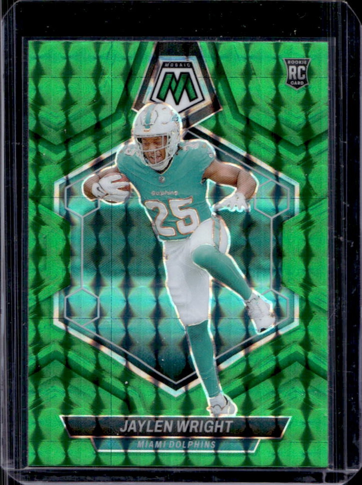 2024 Mosaic Jaylen Wright RC Green Prizm #383 Dolphins