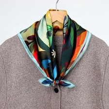 Oil Painting Paisley Print 100 Mulberry Silk Shawl Scarf Necktie Kerchief 21"