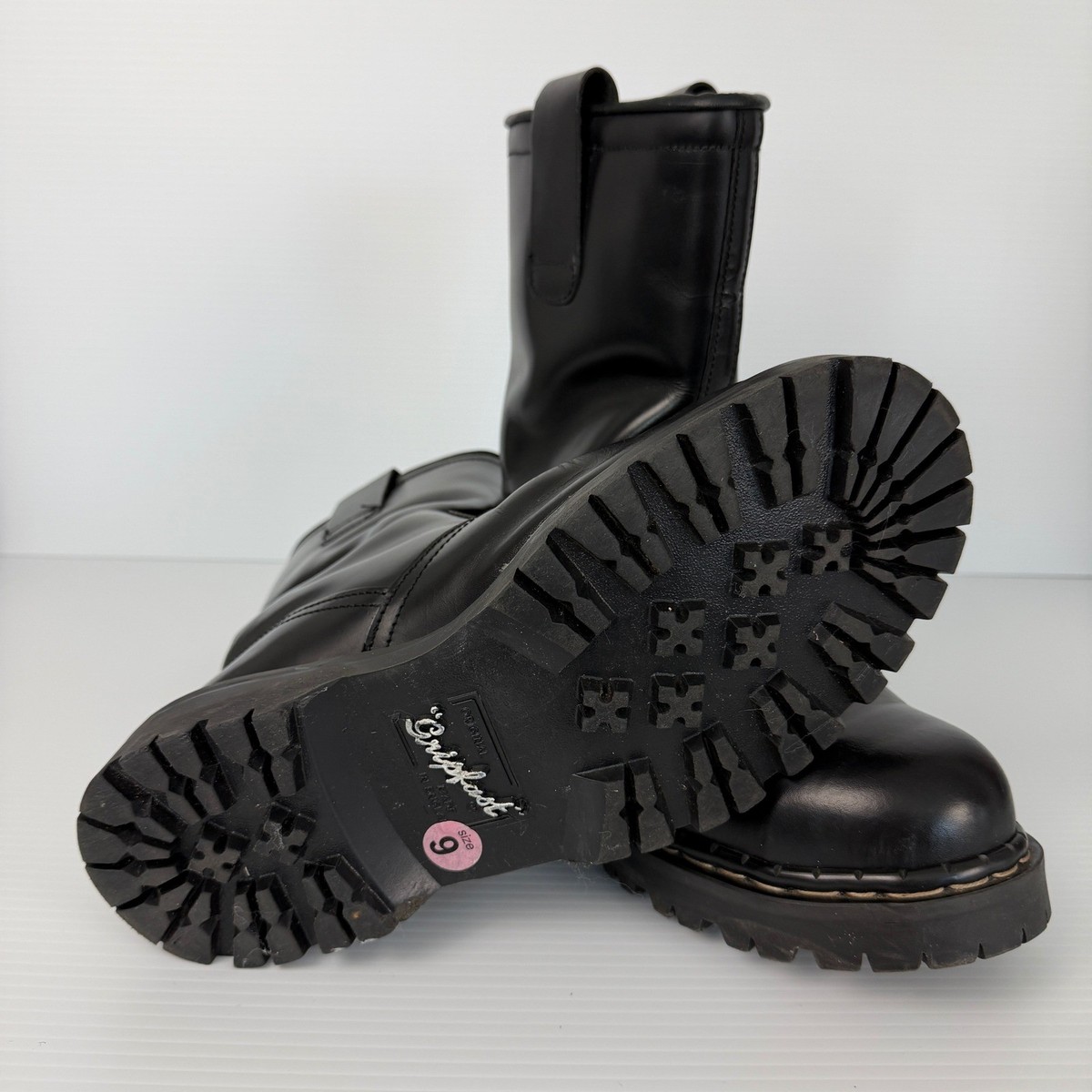 Gripfast‎ Original England Black Leather Pull On Industrial Punk Mens US 10 UK 9 Gripfast Original England Black Leather Pull On Industrial  main image 4