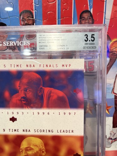 1997 Upper Deck Michael Jordan Japanese Uncut Career Sheet /2300 BGS Graded 3.5 - Picture 2 of 5