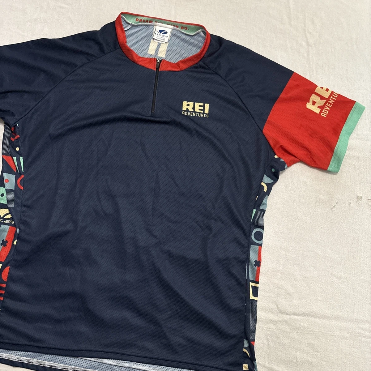 Maillot De Cyclisme Voler Raglan Homme/Femme - Taille S - Noir Avec Bandes Rouges Et Blanches