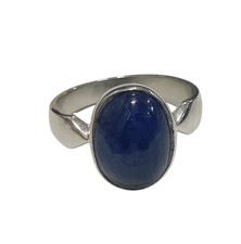 Burmese Blue Sapphire Natural Gemstone Ring Men's Size 7.75 US 925 Silver Band