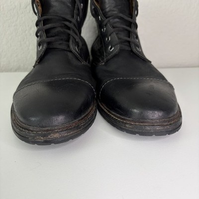 Florsheim Limited Leather Cap Toe Lace Up Boots Black Men