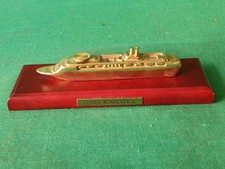 COSTA CROCIERE, MODELLINO NAVE COSTA ROMANTICA OTTONE DORATO E LEGNO. CX87