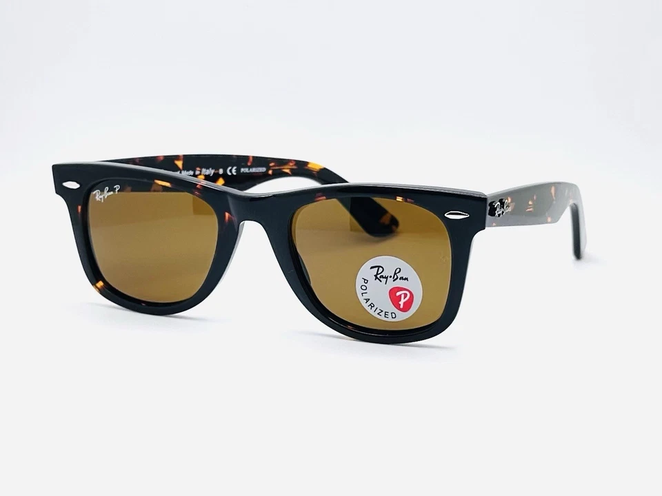 Ray-Ban Original Wayfarer RB2140 50mm Polarized Sunglasses - Havana / Brown Lens - Image 2 of 4